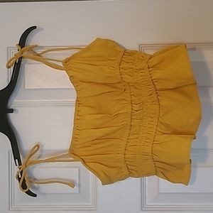 Forever 21 Gold Strappy Crop Top